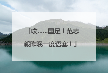 哎……国足！范志毅昨晚一度语塞！