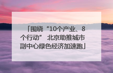 围绕“10个产业、8个行动” 北京助推城市副中心绿色经济加速跑