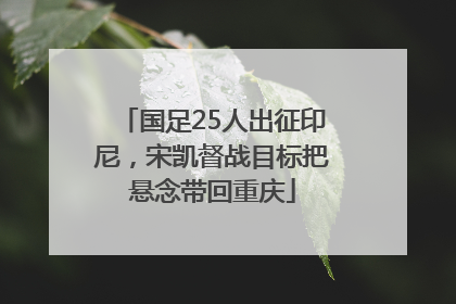 国足25人出征印尼，宋凯督战目标把悬念带回重庆