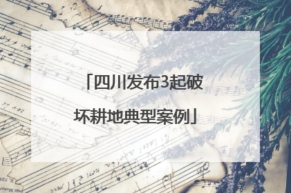 四川发布3起破坏耕地典型案例