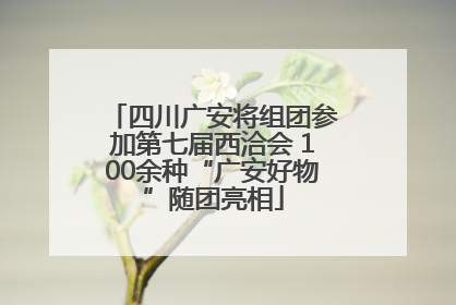 四川广安将组团参加第七届西洽会 100余种“广安好物”随团亮相