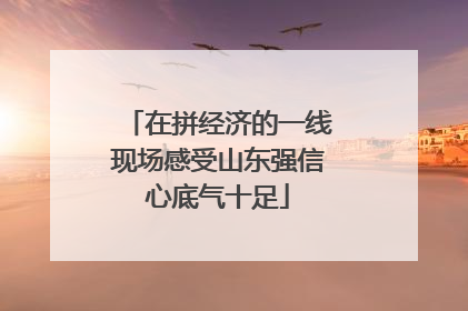 在拼经济的一线现场感受山东强信心底气十足