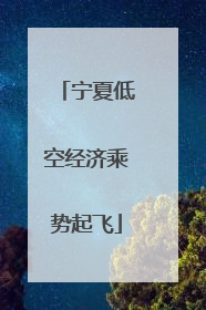 宁夏低空经济乘势起飞
