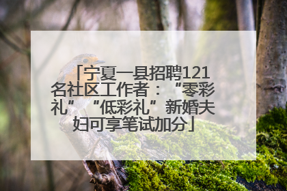 宁夏一县招聘121名社区工作者：“零彩礼”“低彩礼”新婚夫妇可享笔试加分