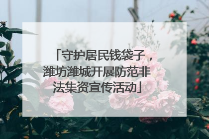 守护居民钱袋子，潍坊潍城开展防范非法集资宣传活动