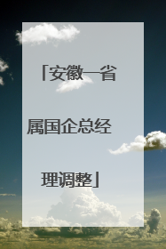 安徽一省属国企总经理调整