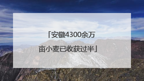 安徽4300余万亩小麦已收获过半