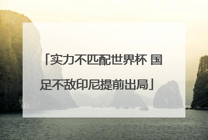 实力不匹配世界杯 国足不敌印尼提前出局