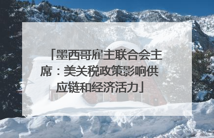 墨西哥雇主联合会主席：美关税政策影响供应链和经济活力