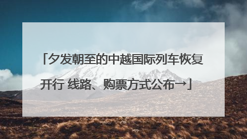 夕发朝至的中越国际列车恢复开行 线路、购票方式公布→