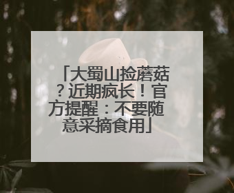 大蜀山捡蘑菇？近期疯长！官方提醒：不要随意采摘食用