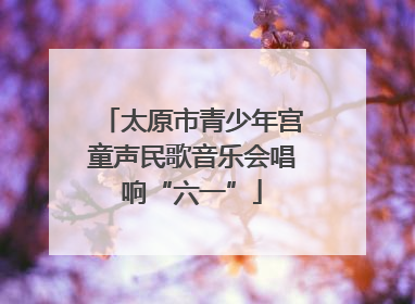 太原市青少年宫童声民歌音乐会唱响“六一”