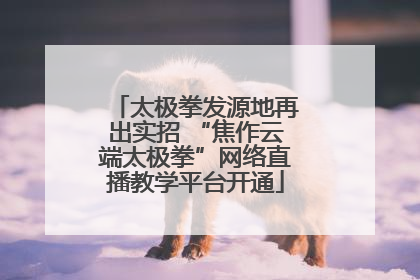 太极拳发源地再出实招 “焦作云端太极拳”网络直播教学平台开通