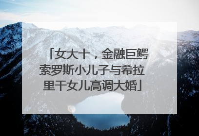 女大十，金融巨鳄索罗斯小儿子与希拉里干女儿高调大婚