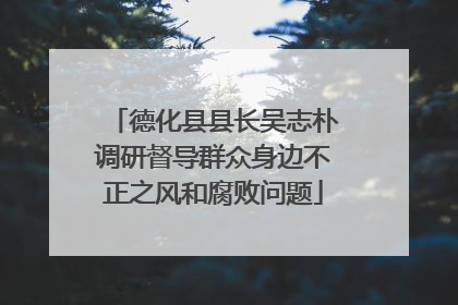德化县县长吴志朴调研督导群众身边不正之风和腐败问题