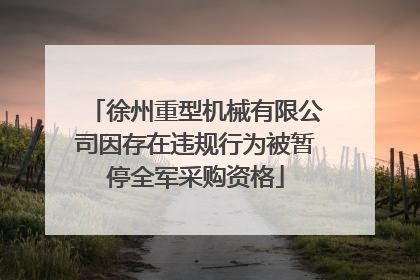 徐州重型机械有限公司因存在违规行为被暂停全军采购资格