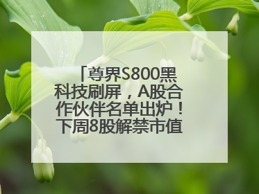 尊界S800黑科技刷屏，A股合作伙伴名单出炉！下周8股解禁市值超10亿元
