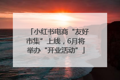 小红书电商“友好市集”上线，6月将举办“开业活动”