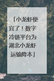 小龙虾便宜了！数字冷链平台为湖北小龙虾运输降本