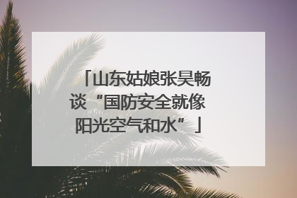 山东姑娘张昊畅谈“国防安全就像阳光空气和水”