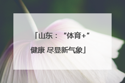 山东：“体育+”健康 尽显新气象