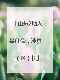 山东2地人事任命，涉县（区）长