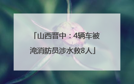 山西晋中：4辆车被淹消防员涉水救8人