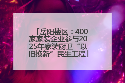 岳阳楼区：400家家装企业参与2025年家装厨卫“以旧换新”民生工程
