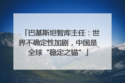 巴基斯坦智库主任：世界不确定性加剧，中国是全球“稳定之锚”