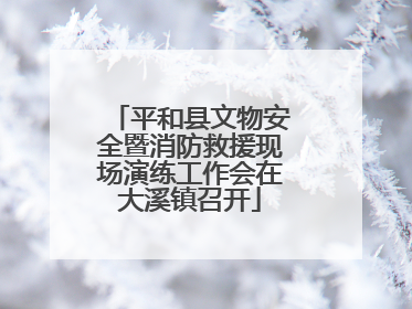 平和县文物安全暨消防救援现场演练工作会在大溪镇召开