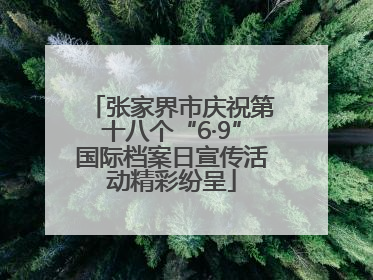 张家界市庆祝第十八个“6·9”国际档案日宣传活动精彩纷呈