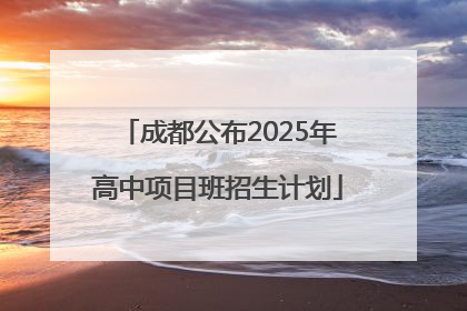 成都公布2025年高中项目班招生计划