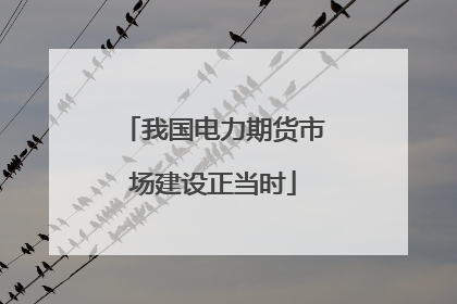我国电力期货市场建设正当时