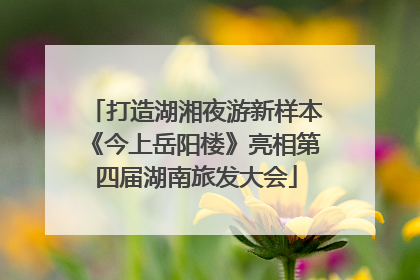 打造湖湘夜游新样本《今上岳阳楼》亮相第四届湖南旅发大会