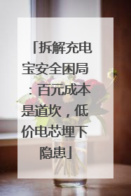 拆解充电宝安全困局：百元成本是道坎，低价电芯埋下隐患
