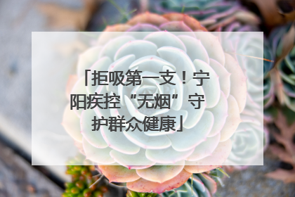 拒吸第一支！宁阳疾控“无烟”守护群众健康