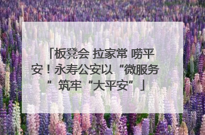 板凳会 拉家常 唠平安！永寿公安以“微服务”筑牢“大平安”