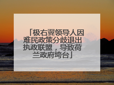 极右翼领导人因难民政策分歧退出执政联盟，导致荷兰政府垮台
