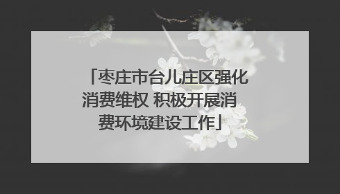 枣庄市台儿庄区强化消费维权 积极开展消费环境建设工作
