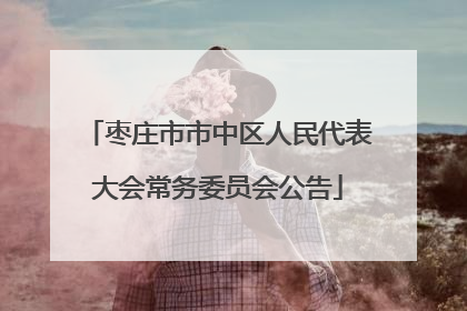 枣庄市市中区人民代表大会常务委员会公告