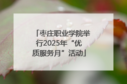 枣庄职业学院举行2025年“优质服务月”活动