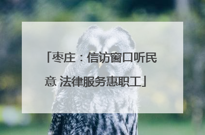 枣庄：信访窗口听民意 法律服务惠职工