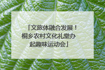 文旅体融合发展！桐乡农村文化礼堂办起趣味运动会