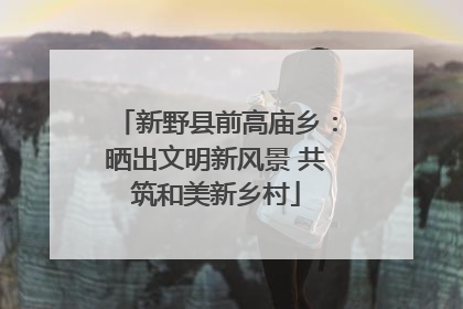 新野县前高庙乡：晒出文明新风景 共筑和美新乡村