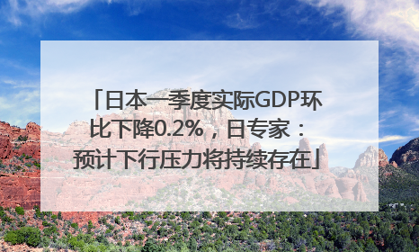 日本一季度实际GDP环比下降0.2%，日专家：预计下行压力将持续存在