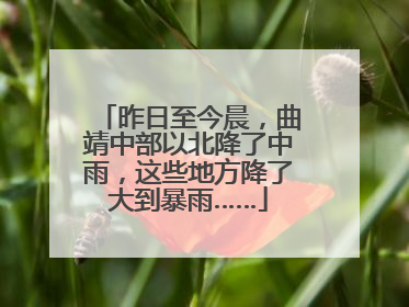 昨日至今晨，曲靖中部以北降了中雨，这些地方降了大到暴雨……