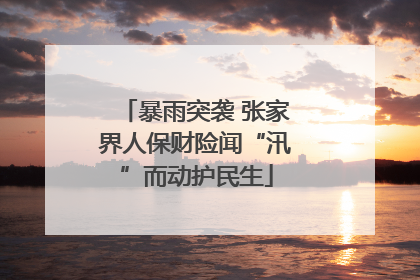 暴雨突袭 张家界人保财险闻“汛”而动护民生