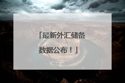 最新外汇储备数据公布！