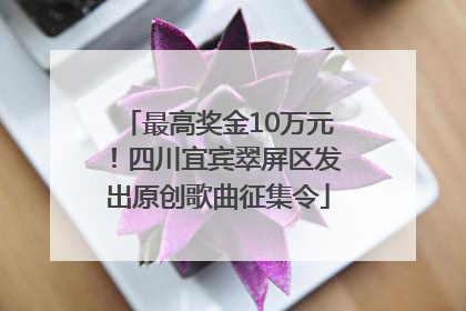 最高奖金10万元！四川宜宾翠屏区发出原创歌曲征集令