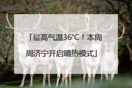 最高气温36℃！本周周济宁开启晴热模式